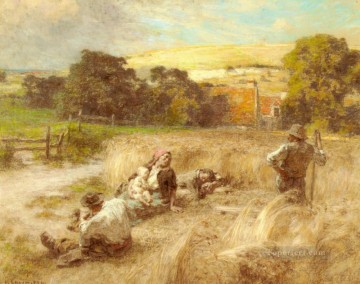 peasant life Painting - Repos Pendant La Moisson rural scenes peasant Leon Augustin Lhermitte